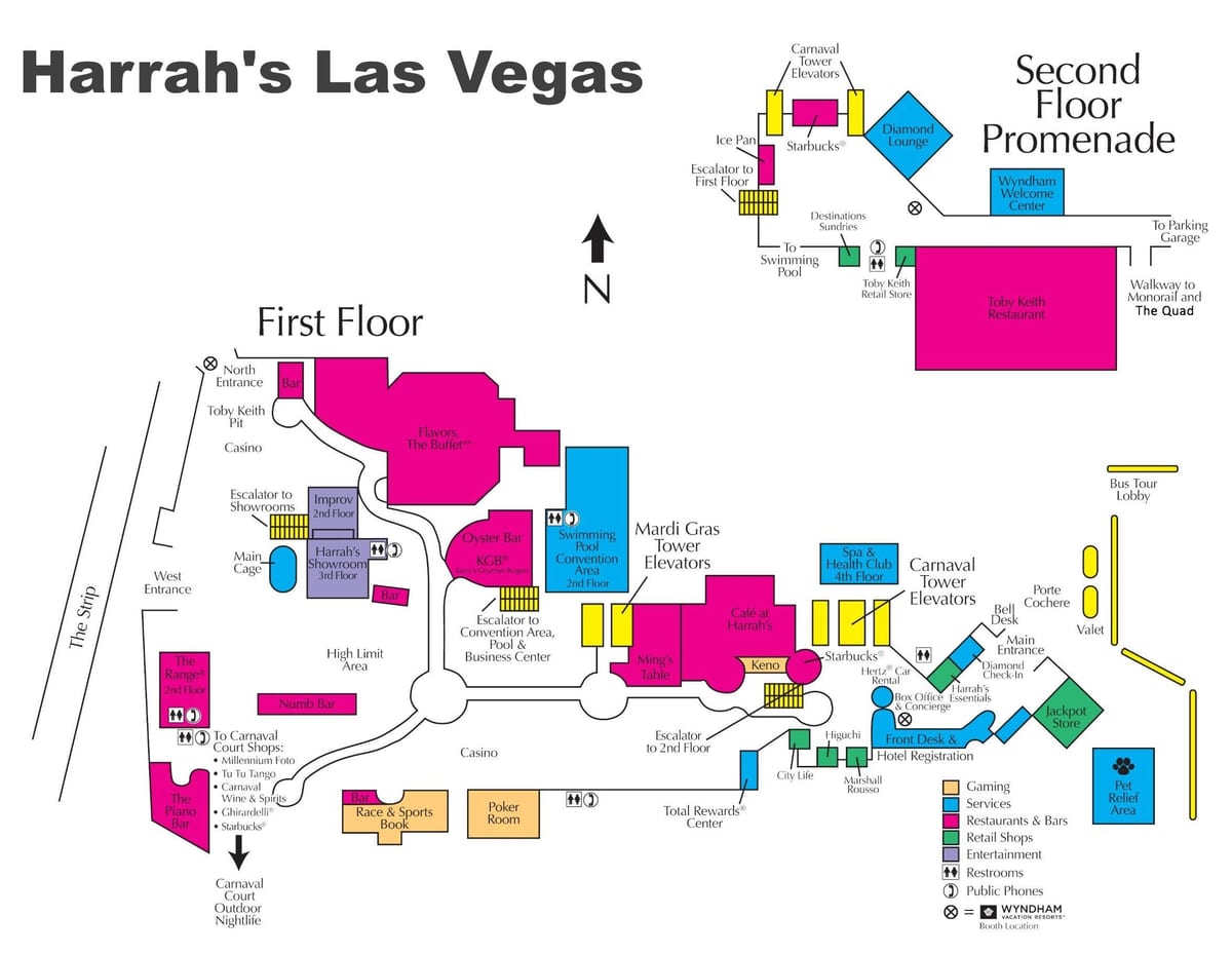 mapa de Harrah's Las Vegas