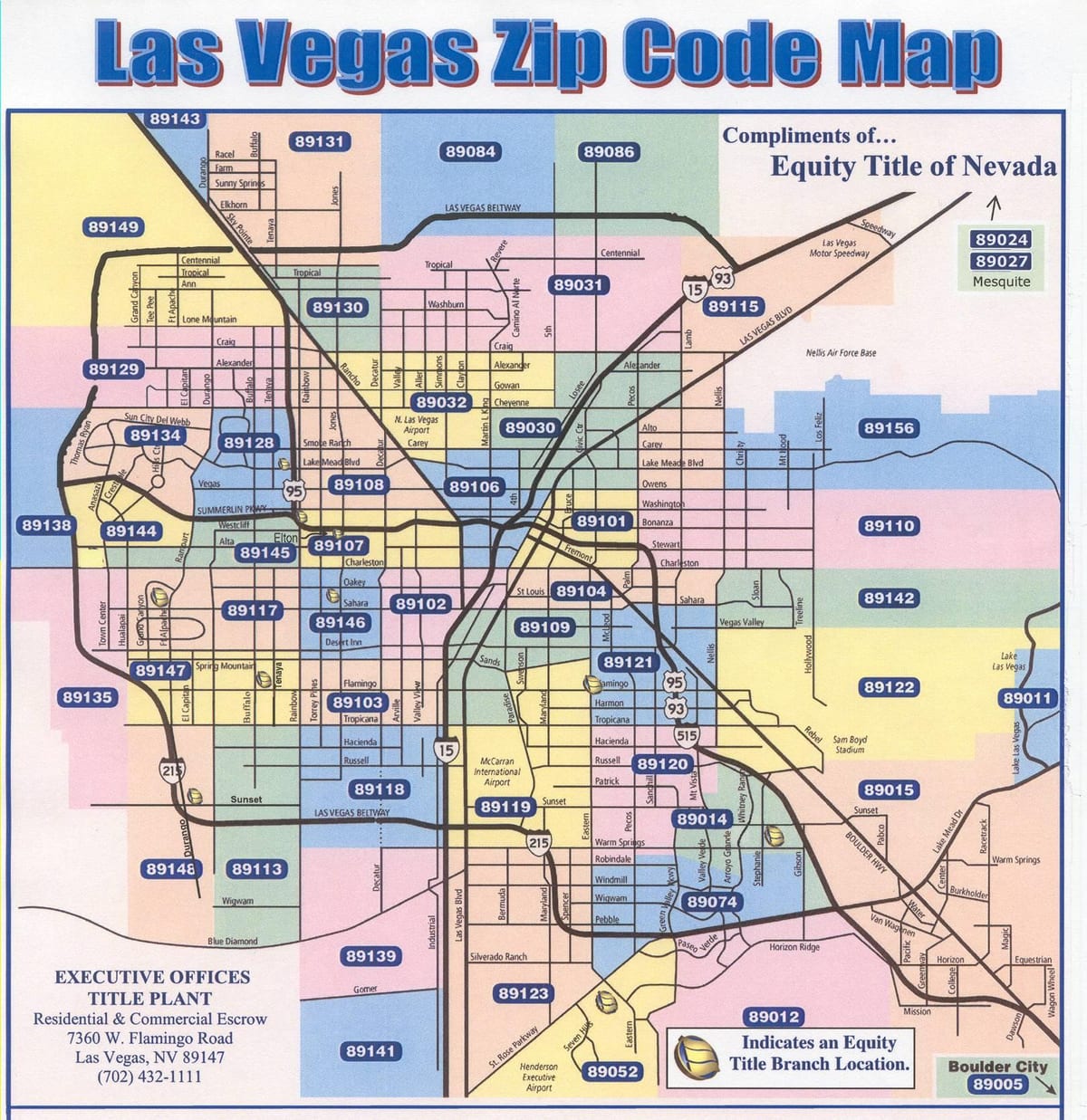 el código postal mapa de Las Vegas