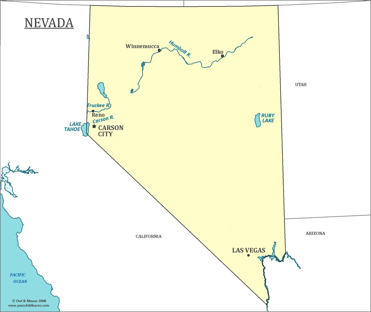 mapa de Las Vegas, Nevada