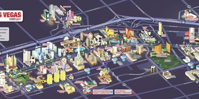 Mapa turístico de la strip de Las Vegas